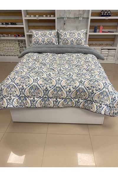 argehome Double Double Sided Luxury Welsoft Elite Quilt Soft Fleece Quilt and Pillow Case Aksu Gray