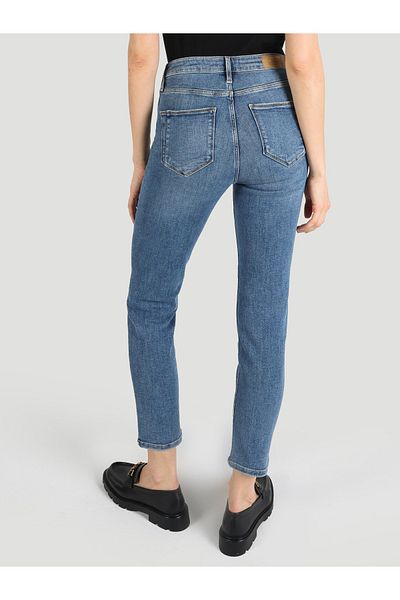 Colin's Pantaloni de damă slim cu talie medie, cu picioare drepte, indigo