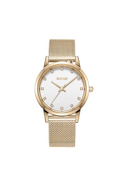 Burker Damenuhr Amy Gold Weiß Mesh
