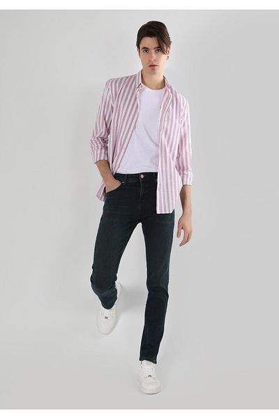 Colin's Pantaloni de jeans pentru bărbați, cu talie joasă, cu picioare drepte, indigo închis