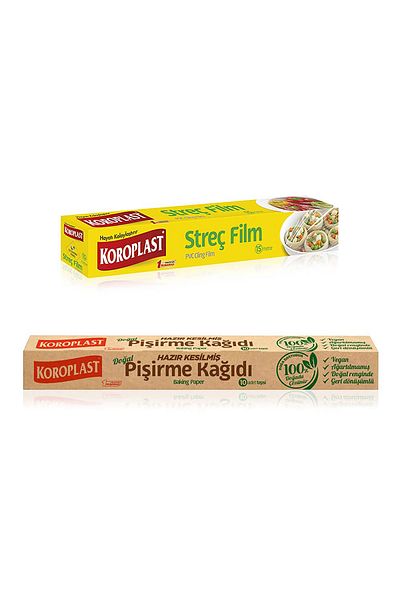 Koroplast 30x15m Stretch Film Baking Paper - X1 Pieces Ready Cut, Set of 10
