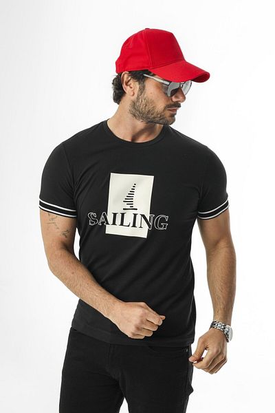 Tony Montana Μπλουζάκι Sail Collection Crew Neck με στάμπα-MSL-2259