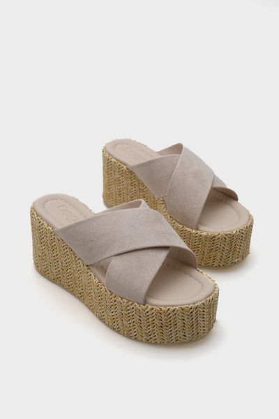 Capone Outfitters Vina Platform Cross Strap Papuci de casă pentru femei