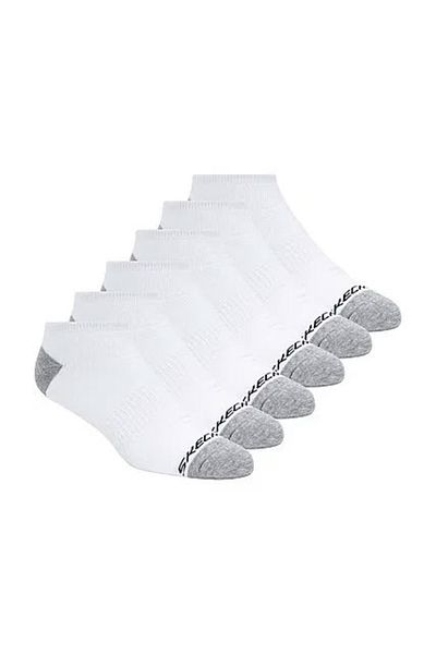 SKECHERS 6PK MENS FULL TERRY NO SHOW men's socks white