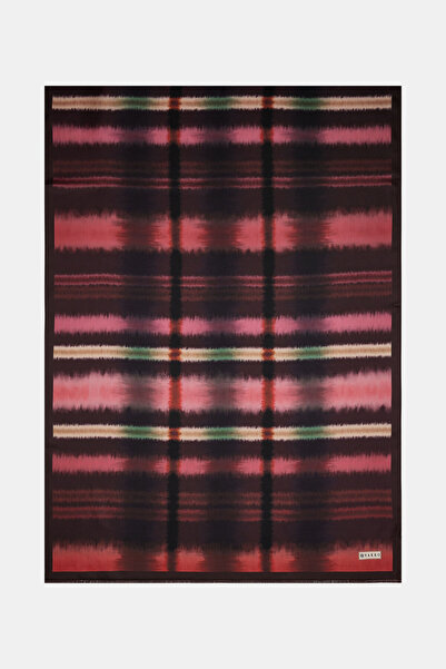 Vakko شال من نسيج التويل بنمط هندسي باللون العنابي