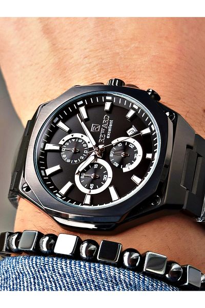 Reward Smoked Color Square Model Functional Men's Wristwatch + Bracelet with Gift