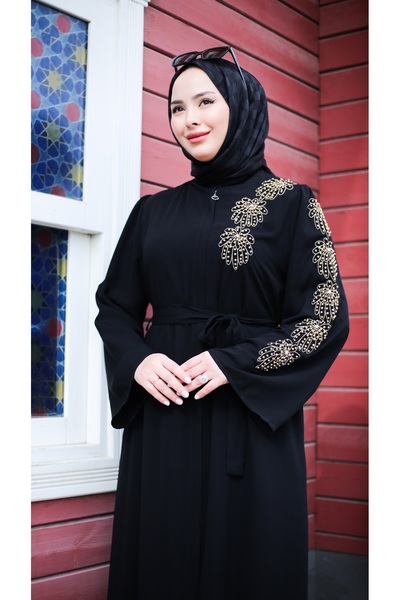 Moda İncir BONCUK İŞLEMELİ FERACE