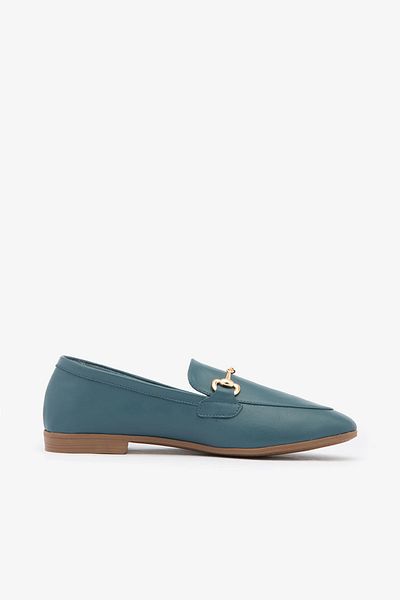 SAYL Blue Genuine Leather Chain Buckle Women's Loafer