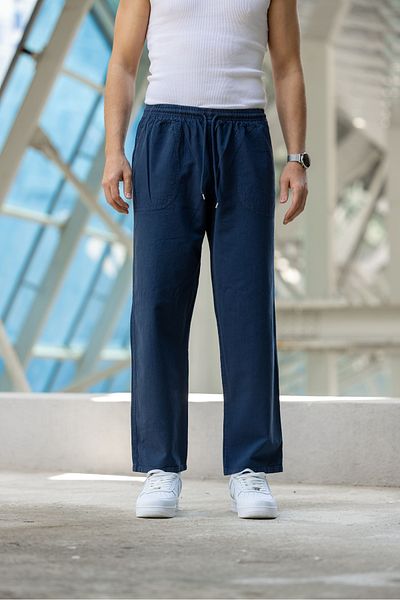 Decas Φούτερ PAPER Loose Leg με τσέπες - Navy Blue