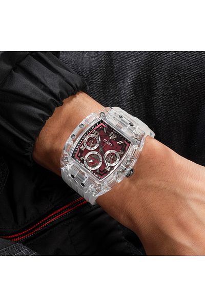 Guess Phoenix Herren Uhr Transparent Gw0499g9
