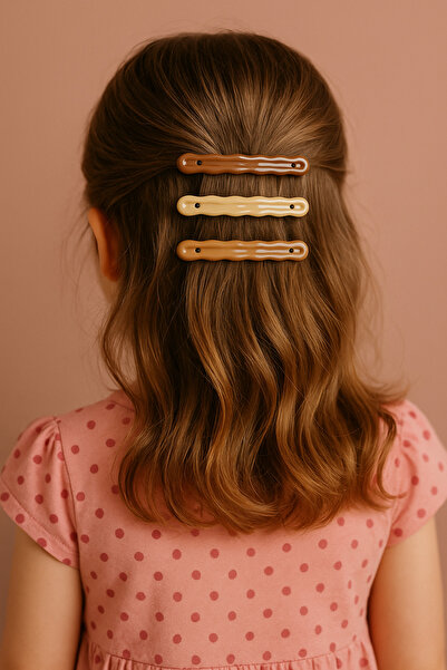 CKM silikon Set de 3 catarame colorate cu model de val – accesoriu de păr ele...