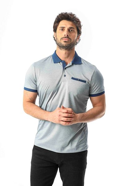 Tony Montana Ανδρικό T-Shirt Polo Neck με τσέπη και λεπτομέρεια στο πίσω μέρος-6273