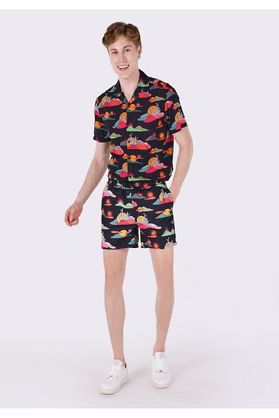 Colin's Pantaloni scurți de baie multicolori pentru bărbați cu imprimeu slim fit