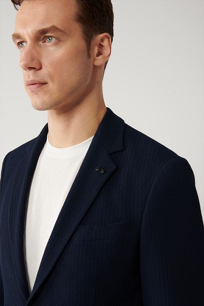 Avva Ανδρικό υφασμάτινο μπουφάν Navy Blue με σχισμή χωρίς επένδυση A41y4032