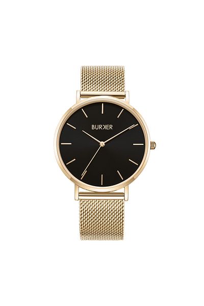 Burker Damenuhr Ruby Gold Schwarz