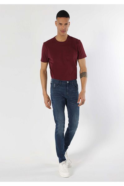 Colin's Skinny Fit Low Waist Slim Leg Men's Indigo Jean Trousers