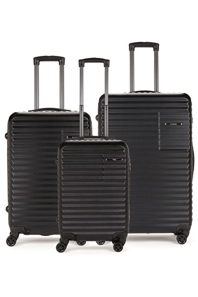 Fossil ABS Unisex Kabin, Orta, Büyük Boy 3'lü Valiz Seti FSL111