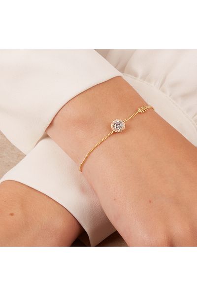 Michael Kors Premium 925 Sterling Silber Goldfarbene Armband Mkc1206an710 (LÄNGE: 22.00 CM)