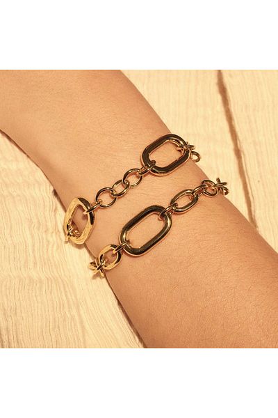 1'ASLAN Parte Di Me Bibbiena Gionna Acadia 925 Sterling Silber Vergoldete Link Armbänder Pdm32138