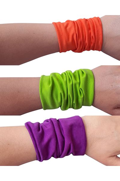 A Bunch Combed Cotton Wrist Bandana, Wrist Bandage, Biker Accessory, Wrist Accessory, Bicycle Wristband