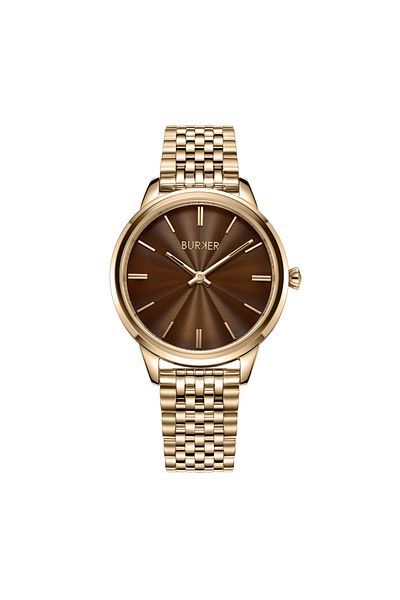 Burker Damenuhr Emily Gold Braun