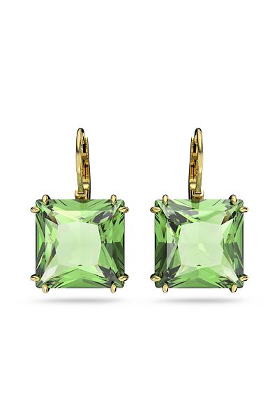 Swarovski Goldfarbene Ohrhänger Mit Grüne Kristal 5636564