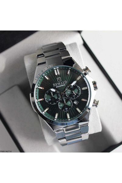 Reward Excellent Rwa146714 Silver Green Stainless Steel Men Wrist Watch