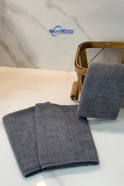 Micro Clean Missclean ( 3 Adet ) Mikrofiber Mutfak Bezi Gri Renk 40*40 Cm