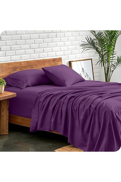 Kotonia Home Bed Sheet, 100% Cotton, Olandina Color, 220x240 Cm, Purple
