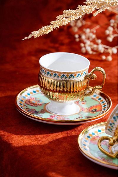 ACAR Tolede Green 6-Piece Coffee Cup Set Shp-07191