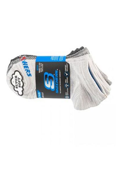 SKECHERS 6PK BOYS NON TERRY LOW CUT men's socks gray