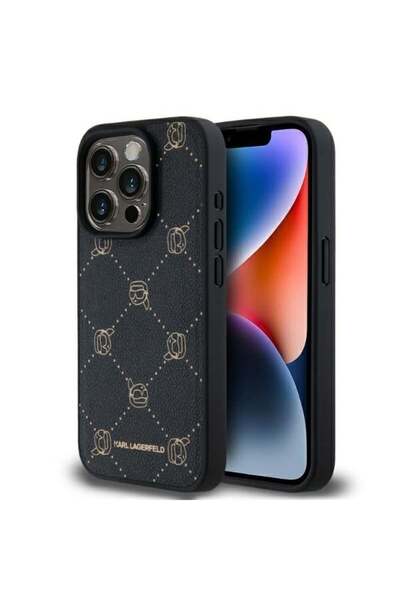 Karl Lagerfeld Θήκη για iPhone 15 Pro από Δερμάτινο Magsafe, - Μαύρο