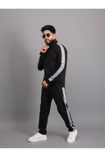 AİRDROP dalgıç kumaş polyester kol şeritli erkek eşofman takım