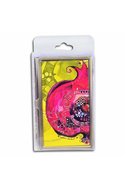 Biggdesign Fig Patterned Metal Cover Card Holder