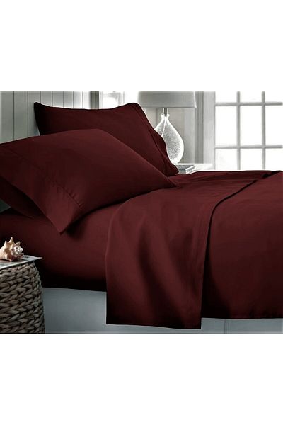 Kotonia Home Bed Sheet, 100% Cotton, Olandina Color, 220x240 Cm, Burgundy