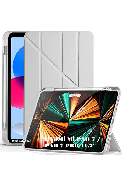 m.tk moveteck Mi Pad 7/7 Pro 11.2 inç Uyumlu Kılıf Kalem Bölmeli Üçgen Katlan...