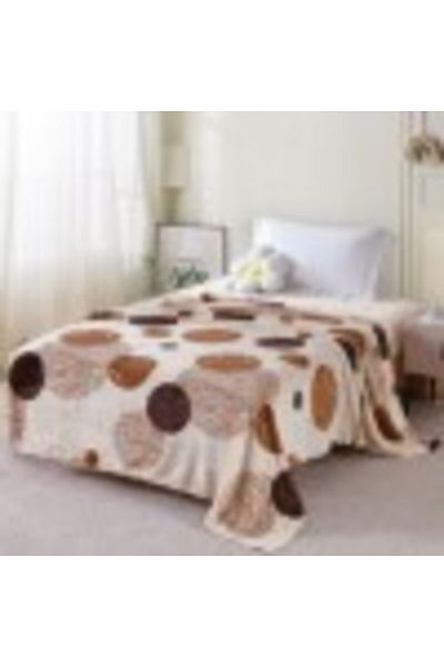 Pucioasa Patura cocolino bej 200x230cm cu cercuri maro