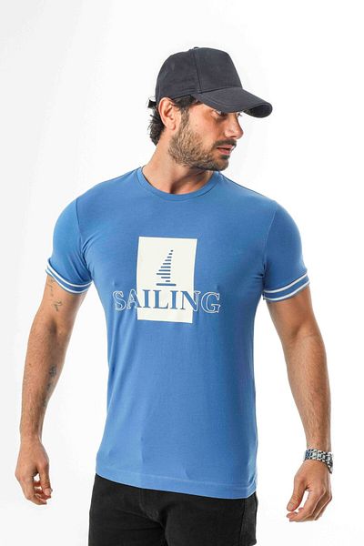 Tony Montana Μπλουζάκι Sail Collection Crew Neck με στάμπα-MSL-2259