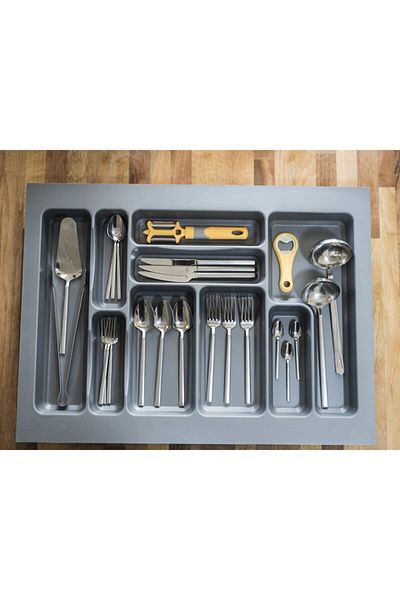aydın mobilya aksesuarları Συρτάρι ανθρακί 66x49 cm - Μαχαιροπήρουνα, Μικροανάγλυφο μοτίβο, Δωρεάν κοπή