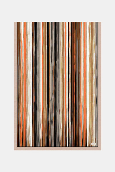 Vakko KAHVE GEOMETRİK DESENLİ VUAL İPEK ŞAL