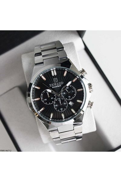 Reward Excellent Rwa146712 Silver Black Stainless Steel Men Wrist Watch