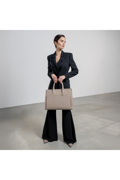 Isabel Bernard Honoré Handtasche, Laptoptasche taupe