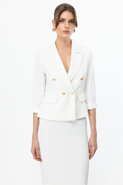 Ekol Double Breasted Collar Double Sleeve Jacket