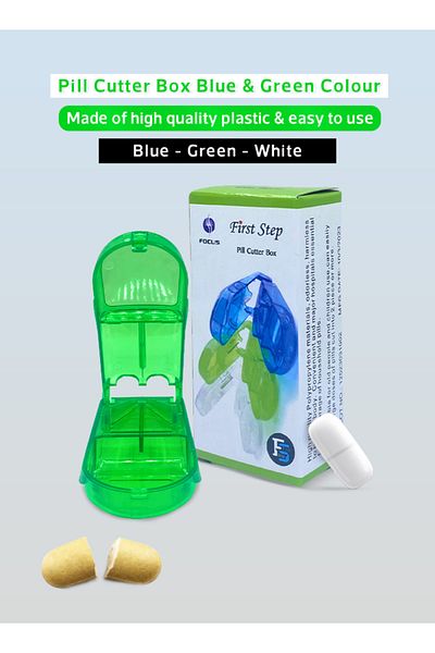 First Step Pill Cutter (Green) – Compact Tablet Splitter | Stainless Blade, Safe & Accurate Cutting