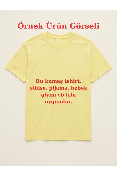 iki iplik 100% Cotton Yellow Single Jersey Fabric – Flexible and Soft Textured, Width 170 cm