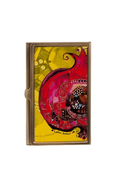 Biggdesign Fig Patterned Metal Cover Card Holder