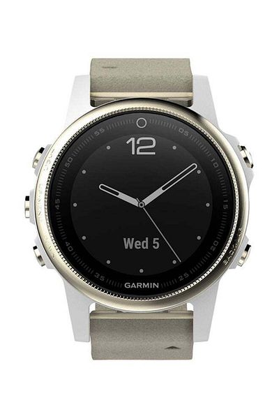 Garmin Fenix 5S Multisport GPS Watch Champagne Sapphire With Gray Suede Band