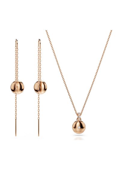 Swarovski Miteora Rosé Goldfarbene Kette Und Ohrhänger Set 5683451