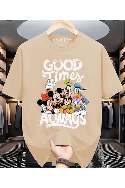 New Shine Tricou oversize cu imprimeu Mickey Good Time Always