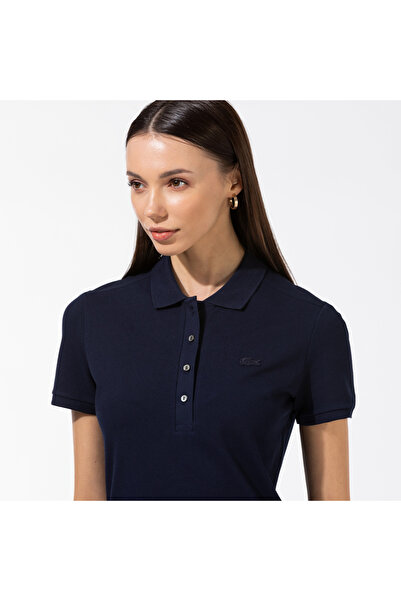Lacoste Kadın Slim Fit Kısa Kollu Polo Yaka Lacivert Elbise